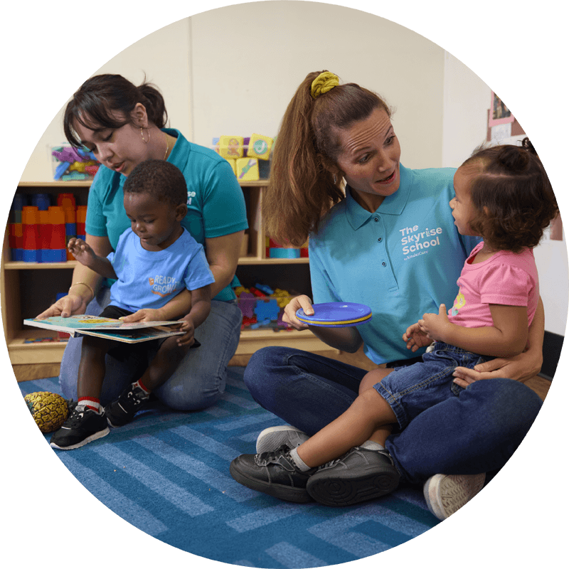 toddlers with teacher
