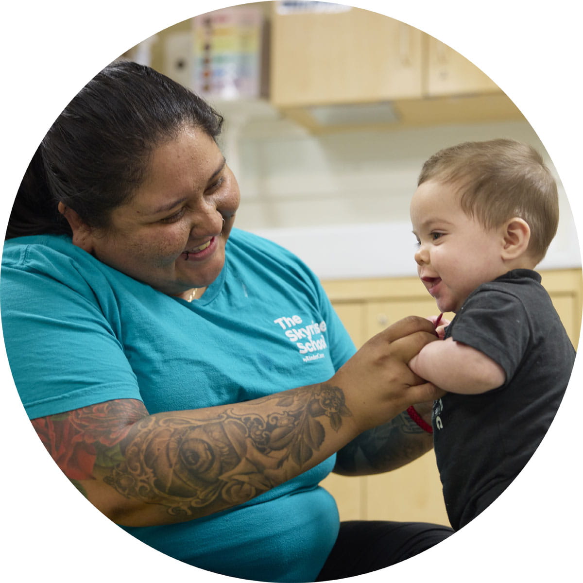 teacher with infant