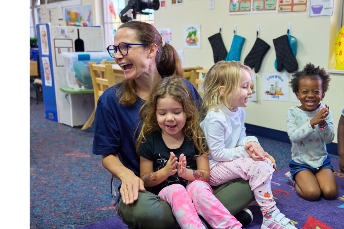 teacher with preschoolers