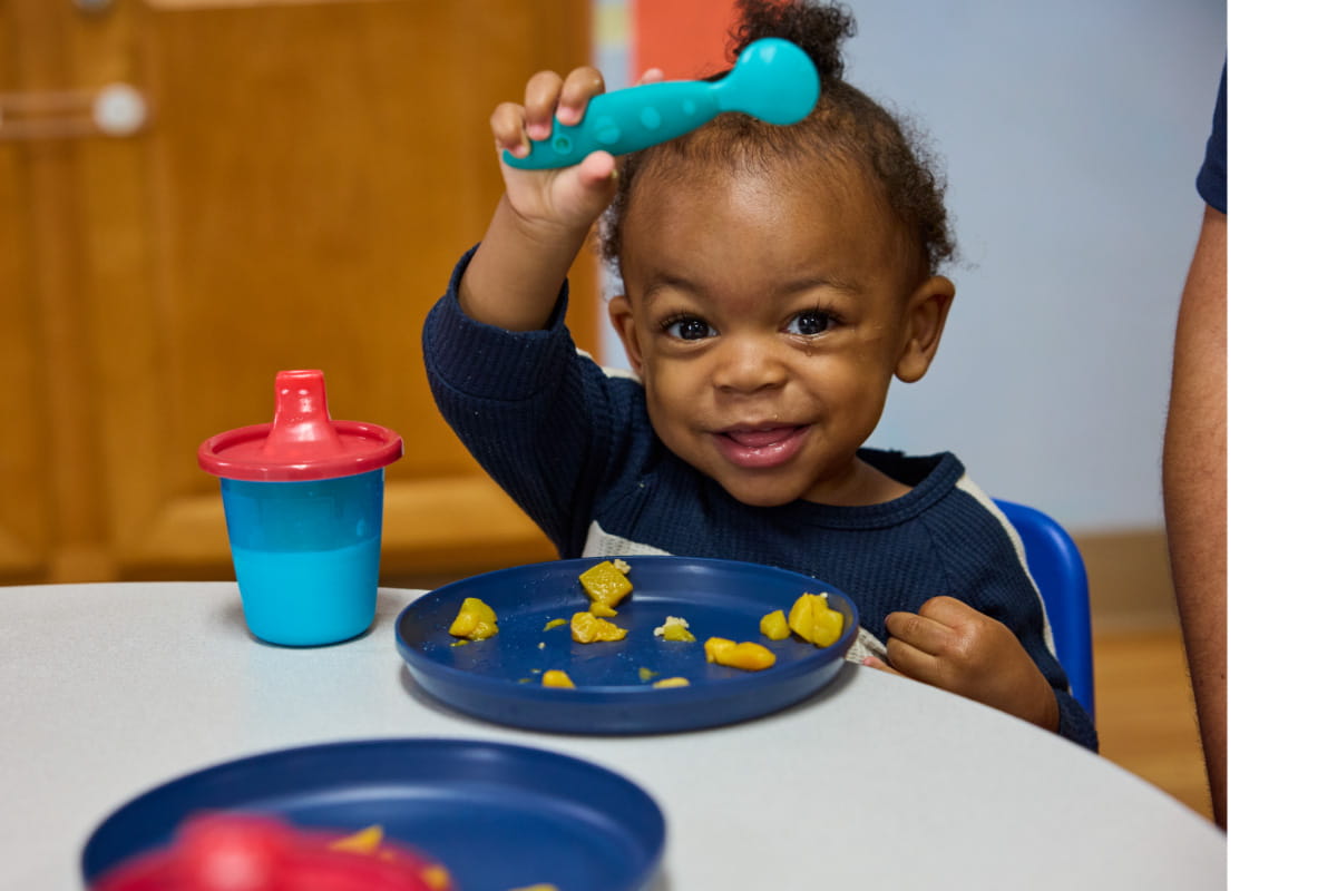 toddler eating