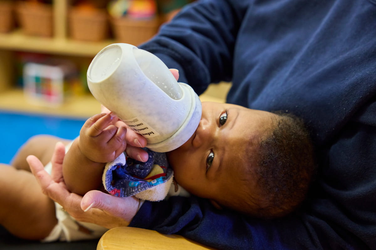 baby drinking a bottle