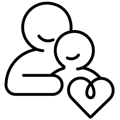 person with a heart icon